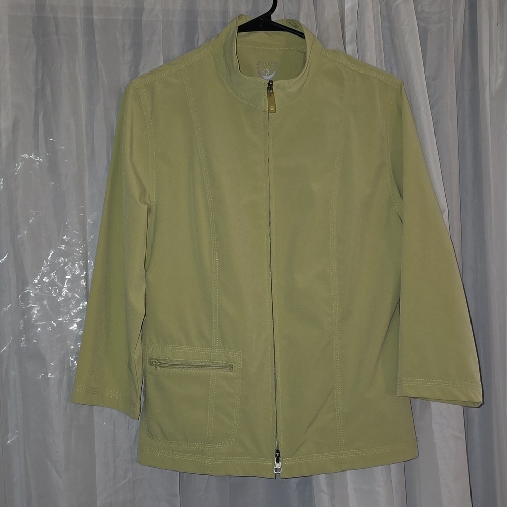 Casual Lightweight Zenergy By Chico's Jacket in Light Green, Juniors Size 1